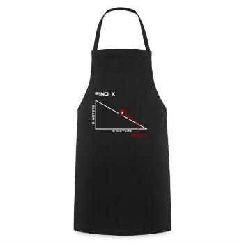 Trouvez X! Géométrie, énonciations drôles, anniversaire - Tablier de cuisine - noir - Devant - AI Model Male 185 dark (185cm)