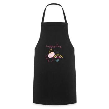 Happy day - Cooking Apron - black - Front - AI Model Male 185 dark (185cm)