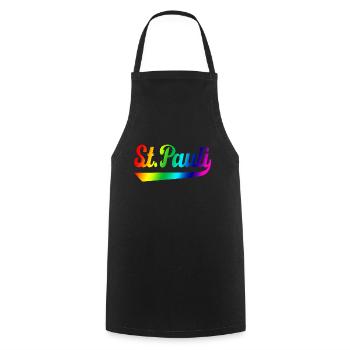 St Pauli Hamburg rainbow - Cooking Apron - black - Front - AI Model Male 185 dark (185cm)