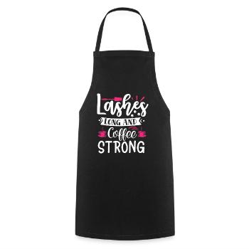 Lashes Long And Coffee Strong Makeup Beauty - Cooking Apron - black - Front - AI Model Male 185 dark (185cm)