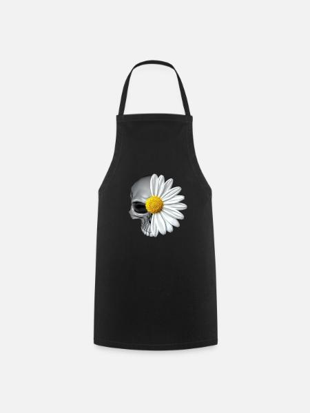 crâne de marguerite - Tablier de cuisine - noir