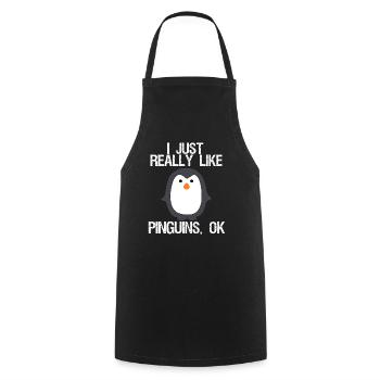 I just really like Pinguins. Ok - Kochschürze - Schwarz - Vorne - AI Model Male 185 dark (185cm)