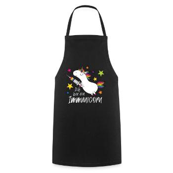Vaccinated Unicorn I'm an Immunicorn - Cooking Apron - black - Front - AI Model Male 185 dark (185cm)