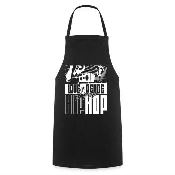 Liebe Frieden Hip Hop Musik Hiphop Tänzer Rap - Kochschürze - Schwarz - Vorne - AI Model Male 185 dark (185cm)