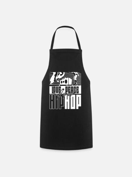Liebe Frieden Hip Hop Musik Hiphop Tänzer Rap - Kochschürze - Schwarz