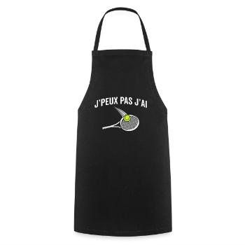 j'ai tennis - Tablier de cuisine - noir - Devant - AI Model Male 185 dark (185cm)
