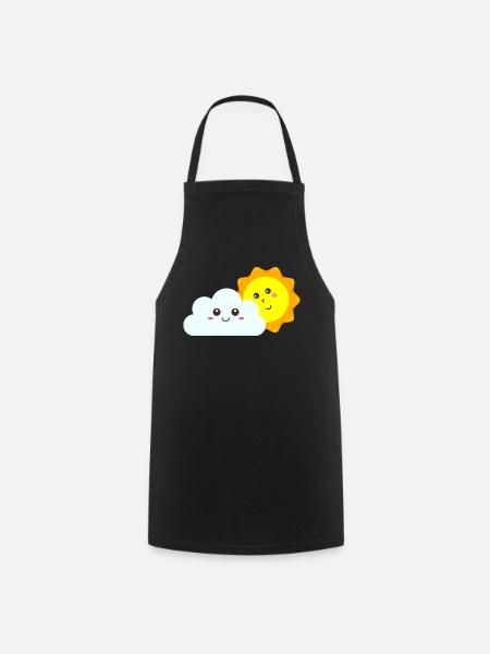 Sun and cloud - Cooking Apron - black