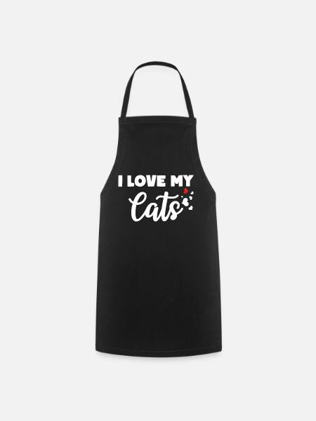 I LOVE MY CATS Katzenbesitzer Liebe - Kochschürze - Schwarz