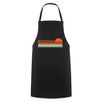 Papa Retro Vatertag Bester Papa Best Dad Superpapa - Kochschürze - Schwarz - Vorne - AI Model Male 185 dark (185cm)