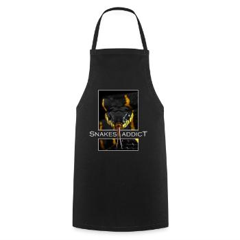 Snakes addict - Cooking Apron - black - Front - AI Model Male 185 dark (185cm)