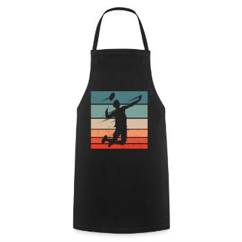 Badminton Player Jump Smash - Cooking Apron - black - Front - AI Model Male 185 dark (185cm)