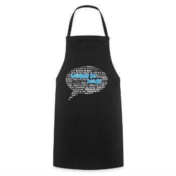 Weisch du was? Sprechblase Schweizerdeutsch blau - Kochschürze - Schwarz - Vorne - AI Model Male 185 dark (185cm)