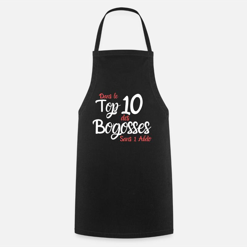 Dans le Top 10 des Bogosses sans 1 abdo - Tablier de cuisine - noir