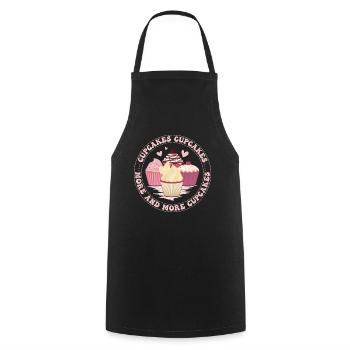 Cupcakes, More and More Cupcakes! - Cooking Apron - black - Front - AI Model Male 185 dark (185cm)