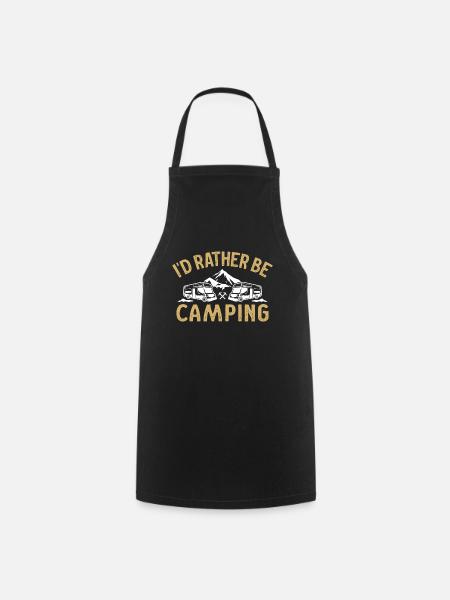 Ich würde lieber campen lustiges Camping T-Shirt - Kochschürze - Schwarz