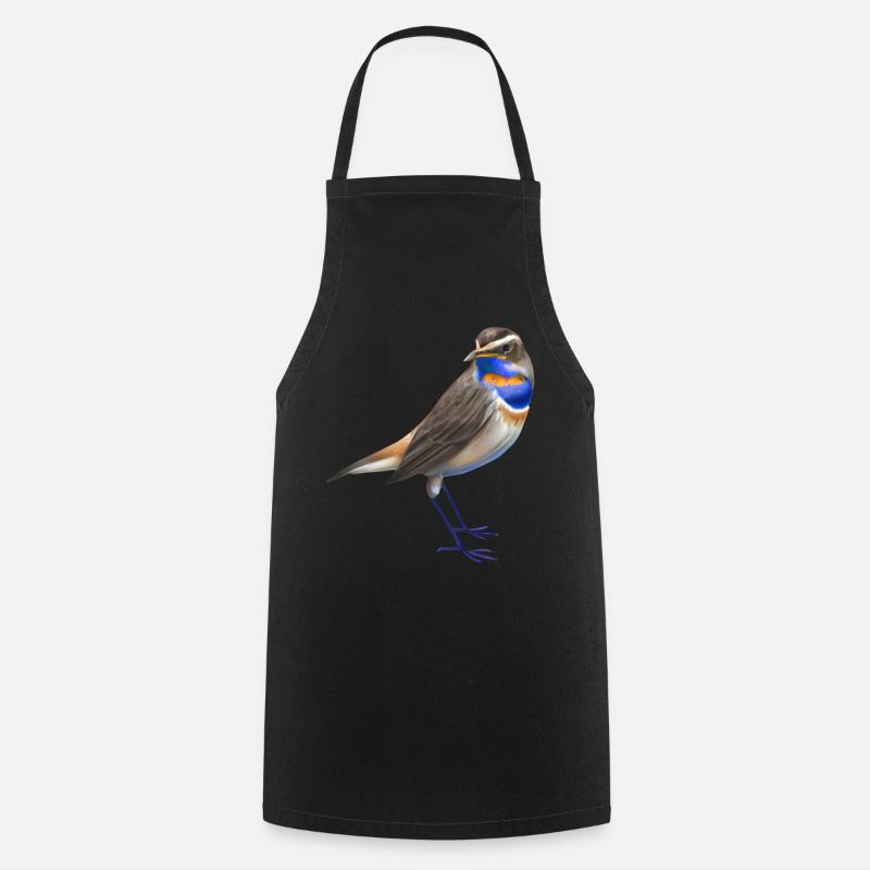 Blaukehlchen Vogel - Kochschürze - Schwarz