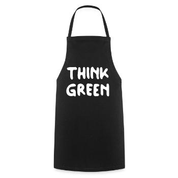 Think Green - Kochschürze - Schwarz - Vorne - AI Model Male 185 dark (185cm)
