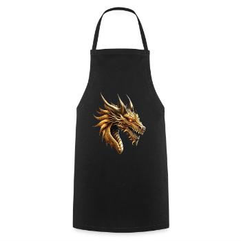 Dragon Gold Fantasy Magic Mysticism Creature Animal - Cooking Apron - black - Front - AI Model Male 185 dark (185cm)