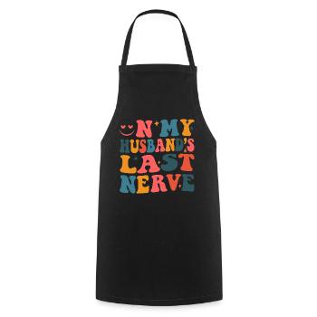 À la dernière minute, drôle de femme de mon - Tablier de cuisine - noir - Devant - AI Model Male 185 dark (185cm)
