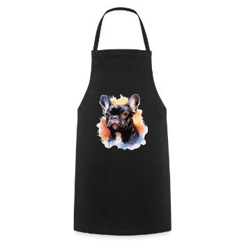 French Bulldog - Cooking Apron - black - Front - AI Model Male 185 dark (185cm)