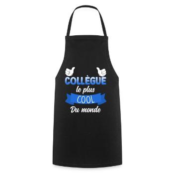 Collègue Homme Cadeau Sympa - Tablier de cuisine - noir - Devant - AI Model Male 185 dark (185cm)