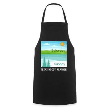 Texas Moody Weather Design pour les fiers Texans - Tablier de cuisine - noir - Devant - AI Model Male 185 dark (185cm)