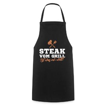 Grillen Steak vom Grill ist was ich will - Kochschürze - Schwarz - Vorne - AI Model Male 185 dark (185cm)