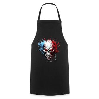 Totenkopf Totenschädel Skelett Motorrad Biker Gang - Kochschürze - Schwarz - Vorne - AI Model Male 185 dark (185cm)