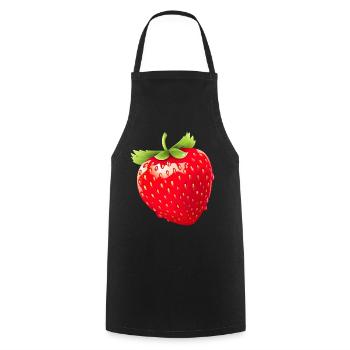Erdbeere Erdbeeren für einen Erdbeer Liebhaber - Kochschürze - Schwarz - Vorne - AI Model Male 185 dark (185cm)