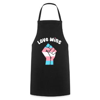 Love Wins Trans Pride Fist Design for Equality - Cooking Apron - black - Front - AI Model Male 185 dark (185cm)