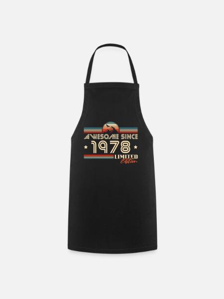 Vintage Berge Jahrgang 1978 geboren Geburtstag - Kochschürze - Schwarz