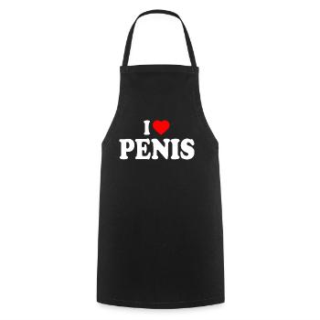 I love penis - Kochschürze - Schwarz - Vorne - AI Model Male 185 dark (185cm)