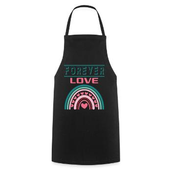 Liebe Forever I Love You Herz Hearts Wahre Liebe - Kochschürze - Schwarz - Vorne - AI Model Male 185 dark (185cm)