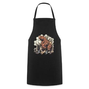Capybara standing in a city - Cooking Apron - black - Front - AI Model Male 185 dark (185cm)