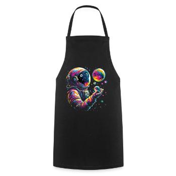 Planets Astronaut Science Space - Cooking Apron - black - Front - AI Model Male 185 dark (185cm)