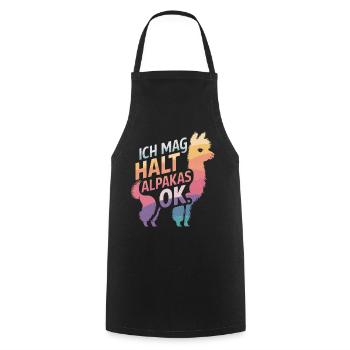 Alpaca llama alpacas animal - Cooking Apron - black - Front - AI Model Male 185 dark (185cm)