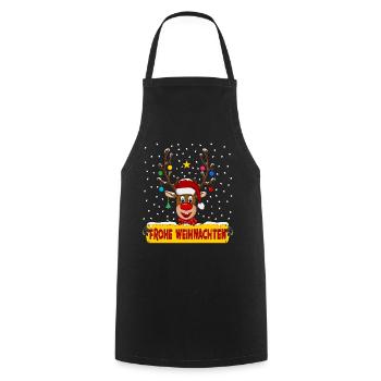 Frohe Weihnachten Rentier - Kochschürze - Schwarz - Vorne - AI Model Male 185 dark (185cm)