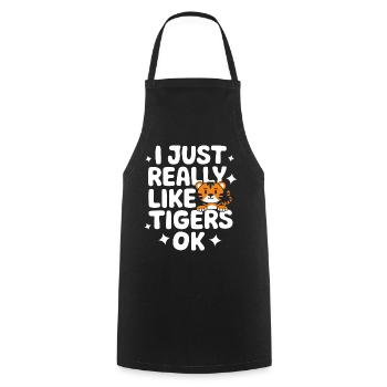 Tiger Animal Zoo Wild Animal - Cooking Apron - black - Front - AI Model Male 185 dark (185cm)