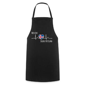 Mon cœur bat pour l’Islande la Scandinavie - Tablier de cuisine - noir - Devant - AI Model Male 185 dark (185cm)