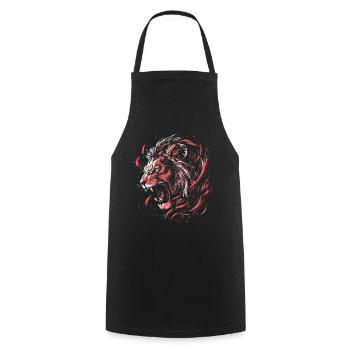 Lion Colorful Lion Head Neon Colorful Predator Art - Cooking Apron - black - Front - AI Model Male 185 dark (185cm)