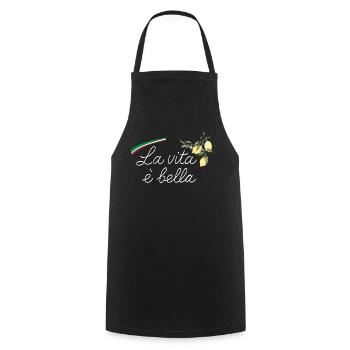 La vita e bella - Cooking Apron - black - Front - AI Model Male 185 dark (185cm)
