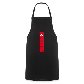 J’aime la Suisse tenue design T-shirt - Tablier de cuisine - noir - Devant - AI Model Male 185 dark (185cm)