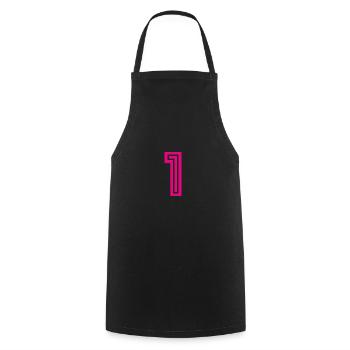 ANNIVERSARY. HAPPY BIRTHDAY. HAPPY BIRTHDAY. - Cooking Apron - black - Front - AI Model Male 185 dark (185cm)