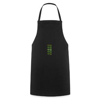 Chef cuisinier 1978 - Tablier de cuisine - noir - Devant - AI Model Male 185 dark (185cm)