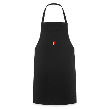 Belgium Flag Heart - Cooking Apron - black - Front - AI Model Male 185 dark (185cm)