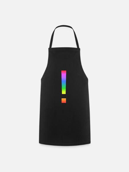 Regenbogen-Ausrufezeichen - Kochschürze - Schwarz