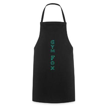 GYM FOX - Motivating Gym and Fitness Designs - Cooking Apron - black - Front - AI Model Male 185 dark (185cm)