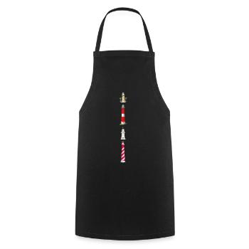Lighthouses, Netherlands, Turkey, USA, Germany - Cooking Apron - black - Front - AI Model Male 185 dark (185cm)