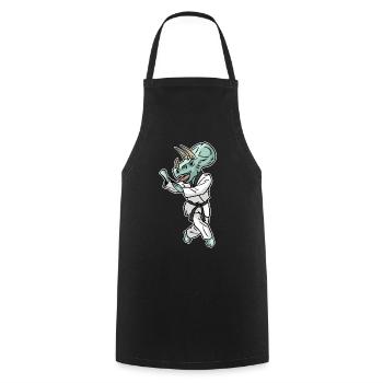 Triceratops Taekwondo Dinosaur Karate Gift - Cooking Apron - black - Front - AI Model Male 185 dark (185cm)