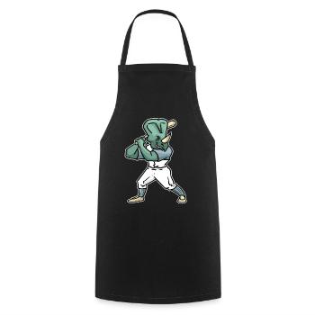 Triceratops Baseball Dinosaur Sport Gift - Cooking Apron - black - Front - AI Model Male 185 dark (185cm)